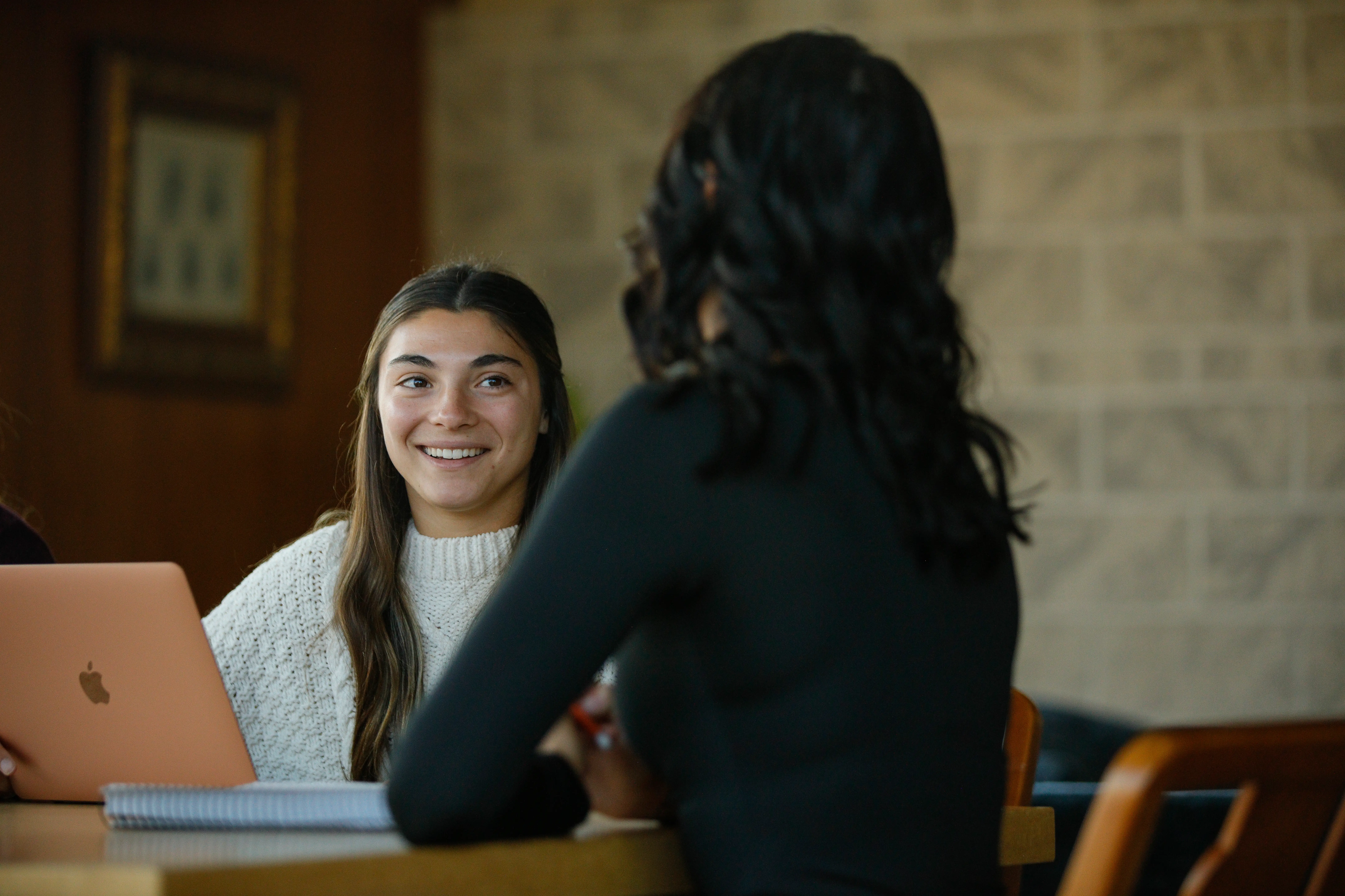 Two students in a conversation