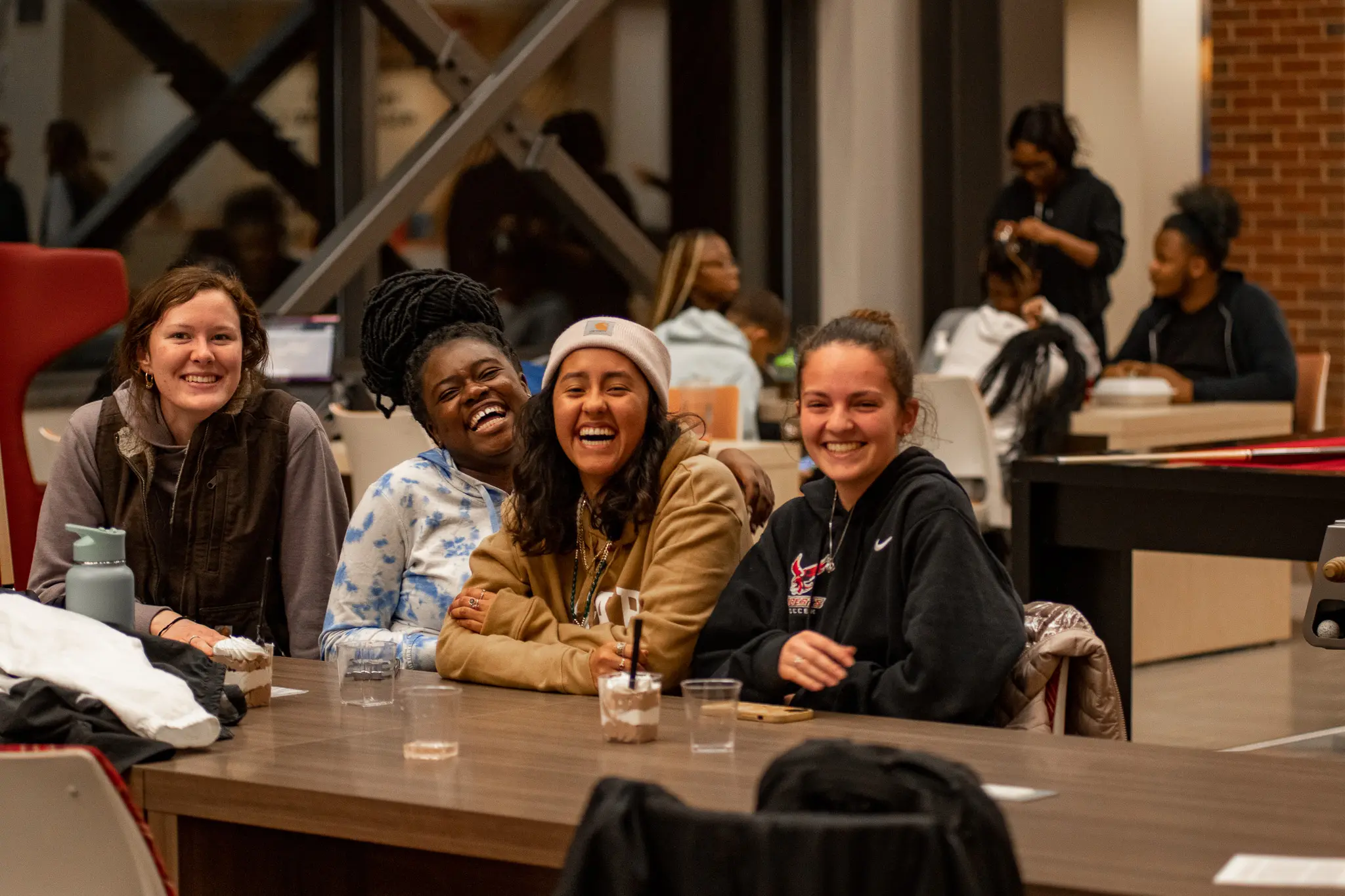 Students smile together