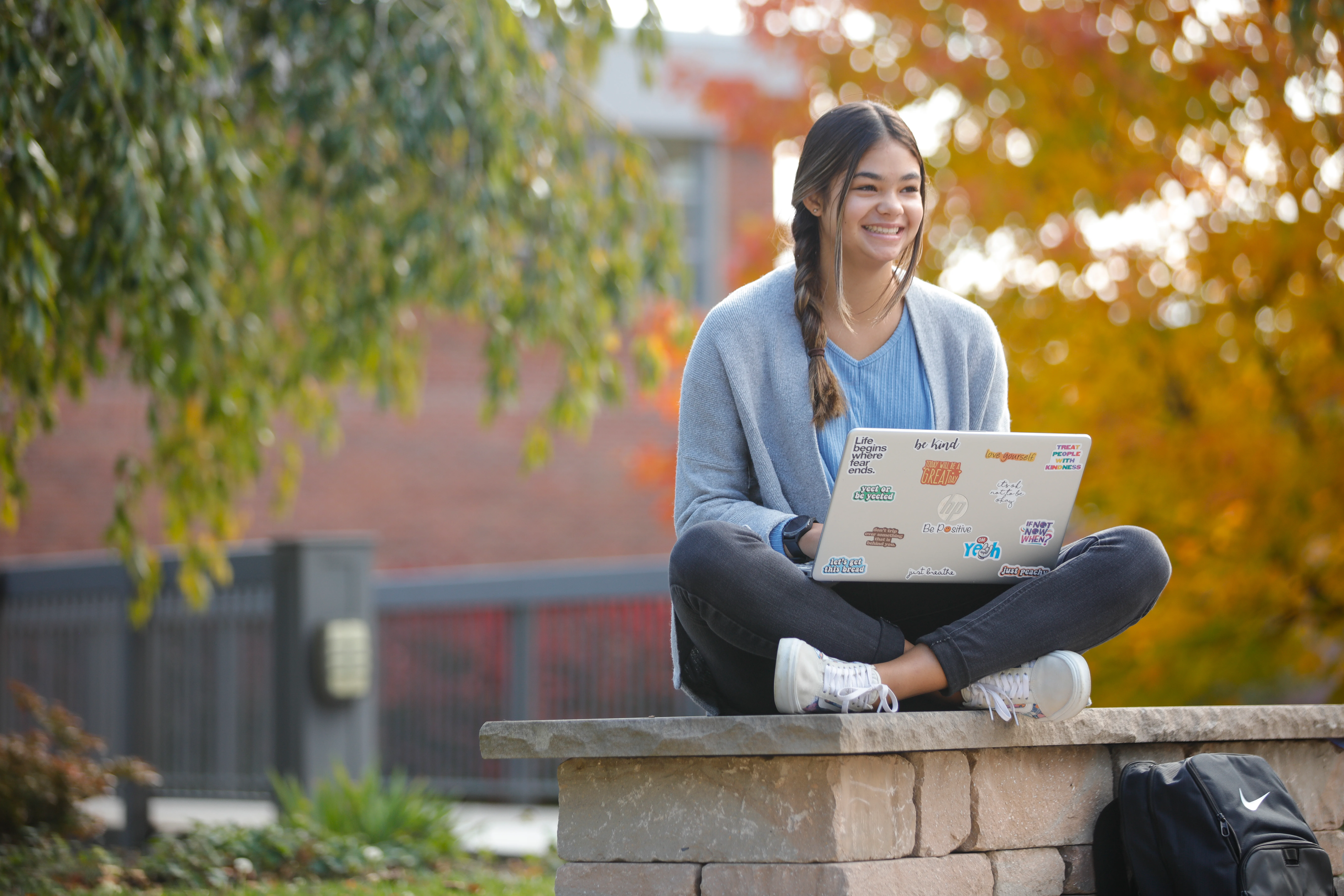 A Roberts Wesleyan student studying