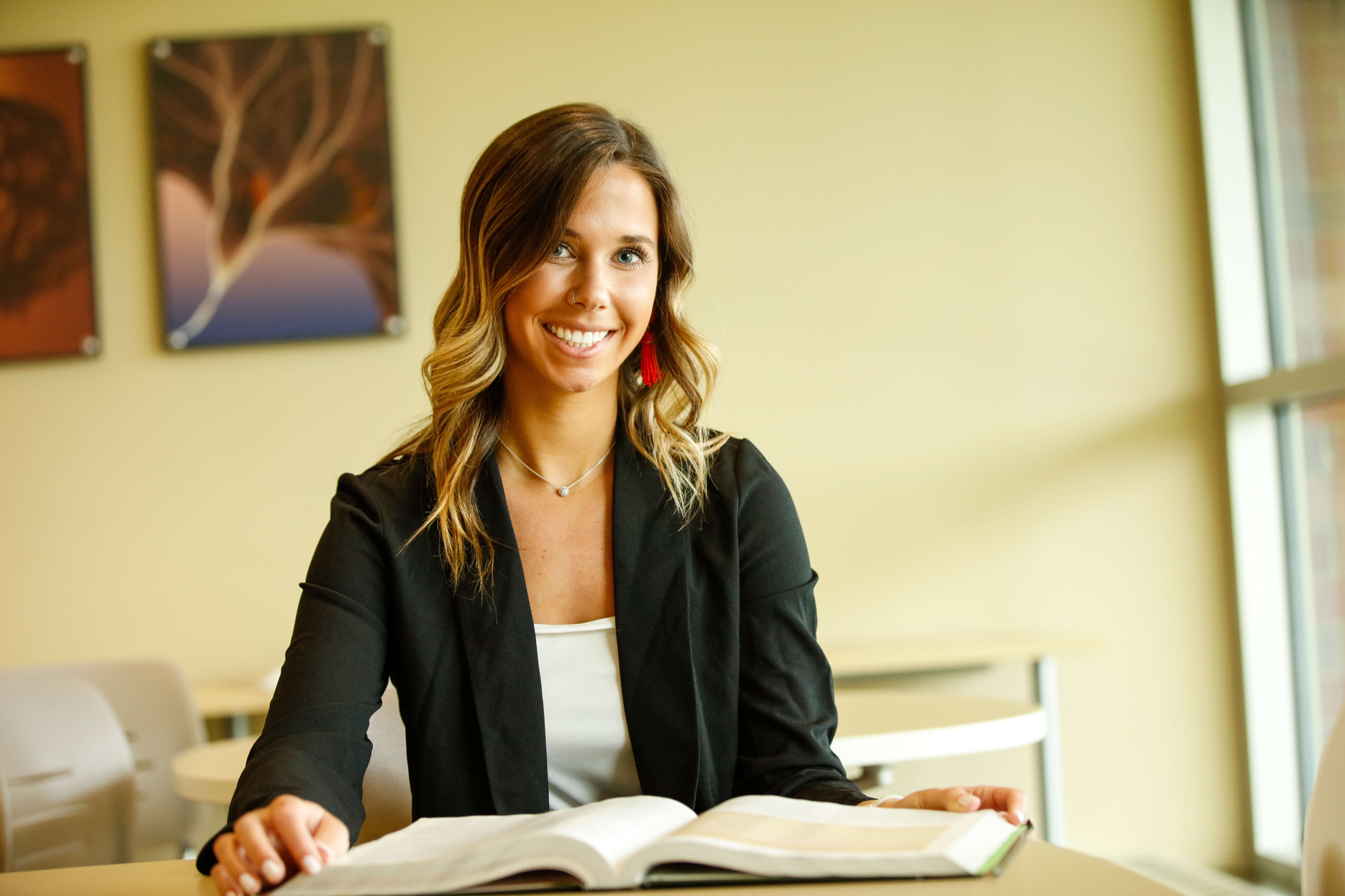 An adult student studying