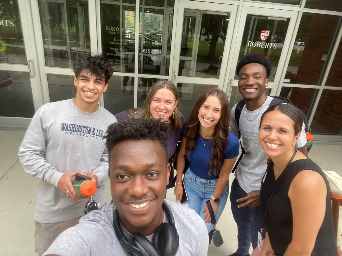 Celeste Donleavy with students and Tabitha Arrendell